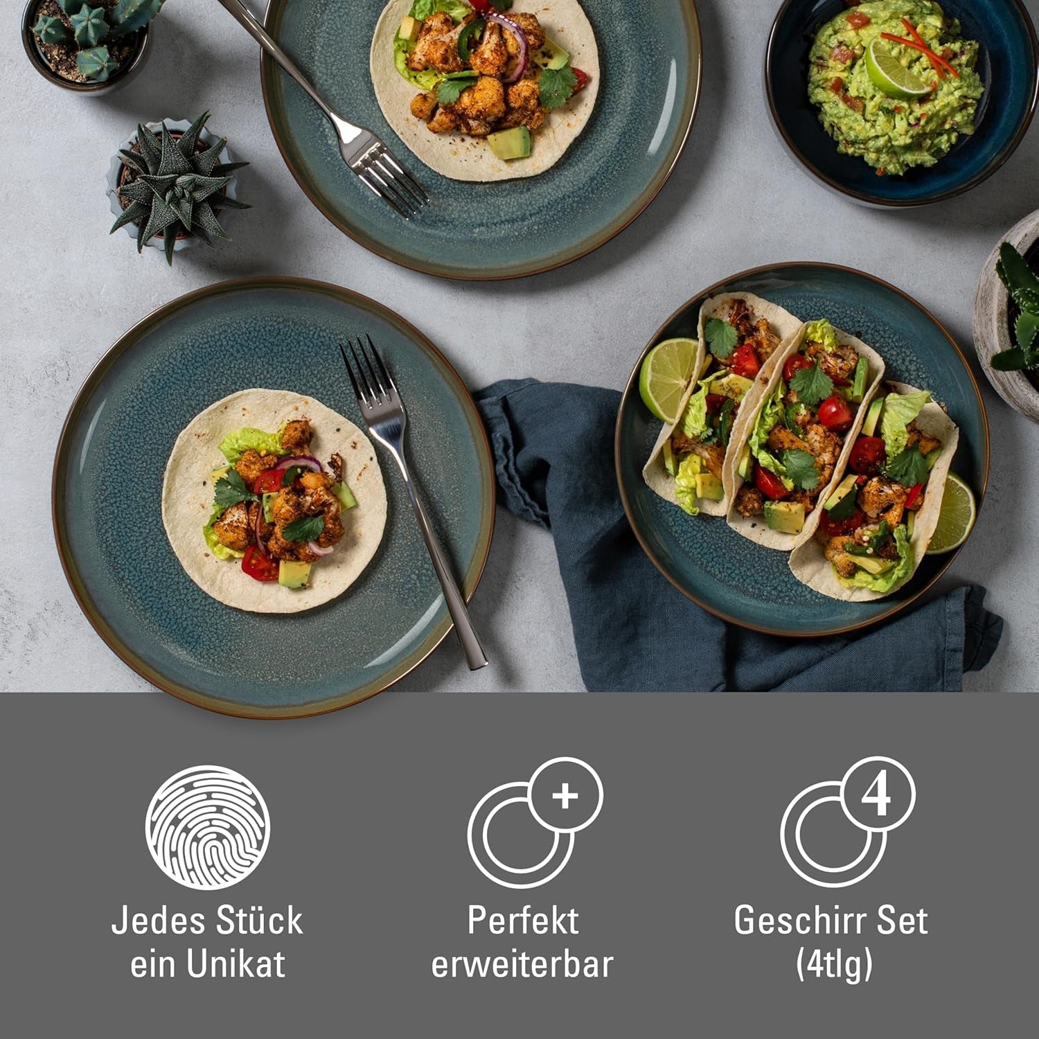 Crafted Breeze serviesset van Villeroy & Boch, 4-delig, voor 2, groen