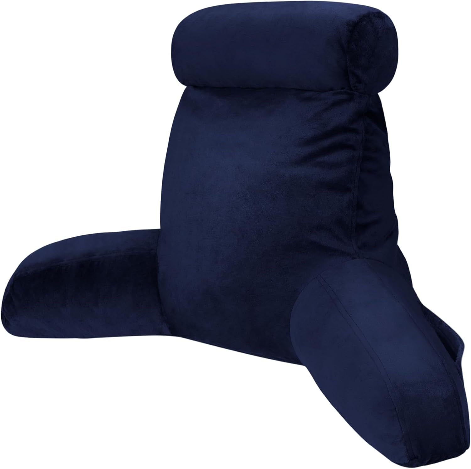INFANZIA leeskussen met armleuningen, traagschuim, ergonomische ondersteuning voor bank en bed, marineblauw