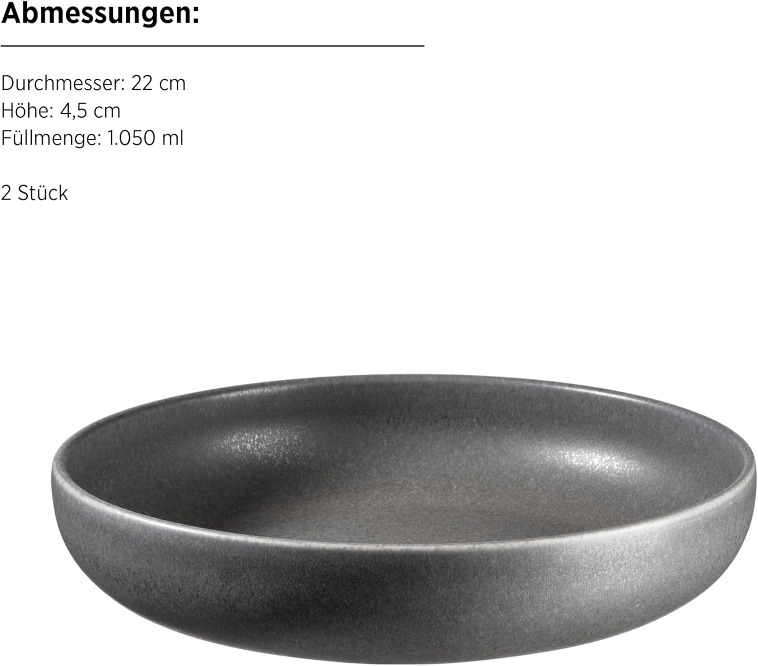 MÄSER Unico-serie, serviesset voor 2 personen, tijdloos, elegant, 8-delig keramisch servies, steengoed, antraciet