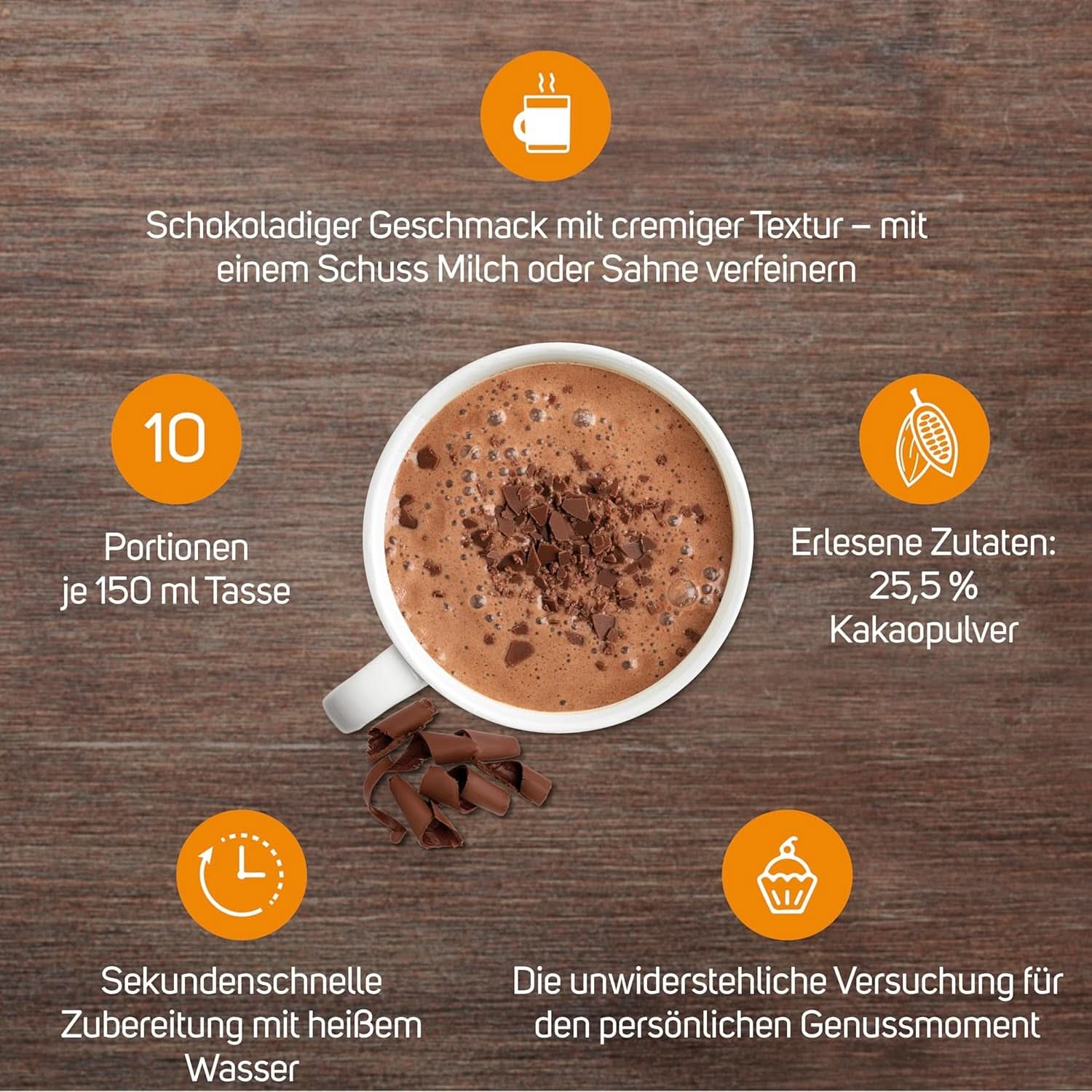 KRÜGER Family, Cacaopoeder voor warme chocolademelk, 8 dozen x 10 zakjes, 8 x 250 gram Cacao en Warme Chocolademelk Naty Shop