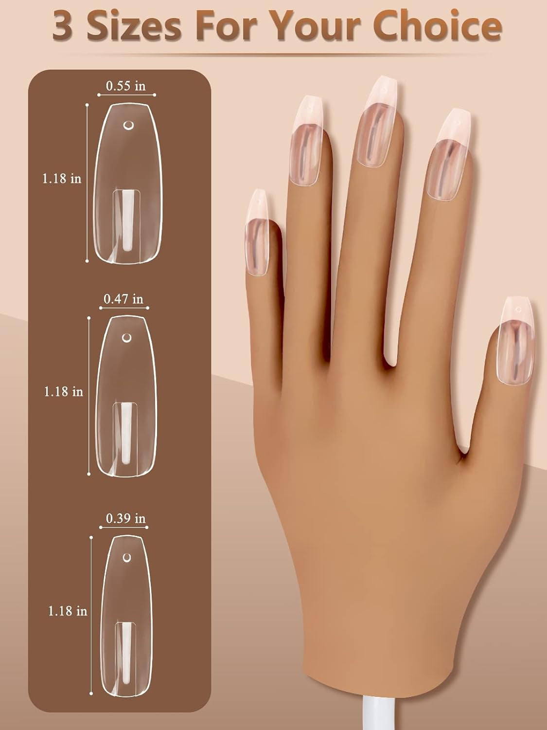 200 stuks transparante vervangende nageltips: acryl nageltips voor handoefeningen voor nagelontwerp
