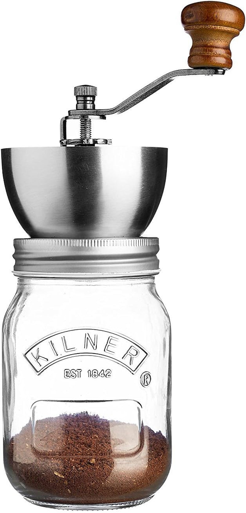 Kilner ontbijtpotje met lepel / 350 ml, Ø 9,5 cm / 5 stuks | mueslibeker voor meeneemmaaltijden / niet giftig / glazen container met deksel voor muesli, pap en yoghurt / container voor nachtelijke haver Bewaardozen voor voedsel Naty Shop Koffiemolen