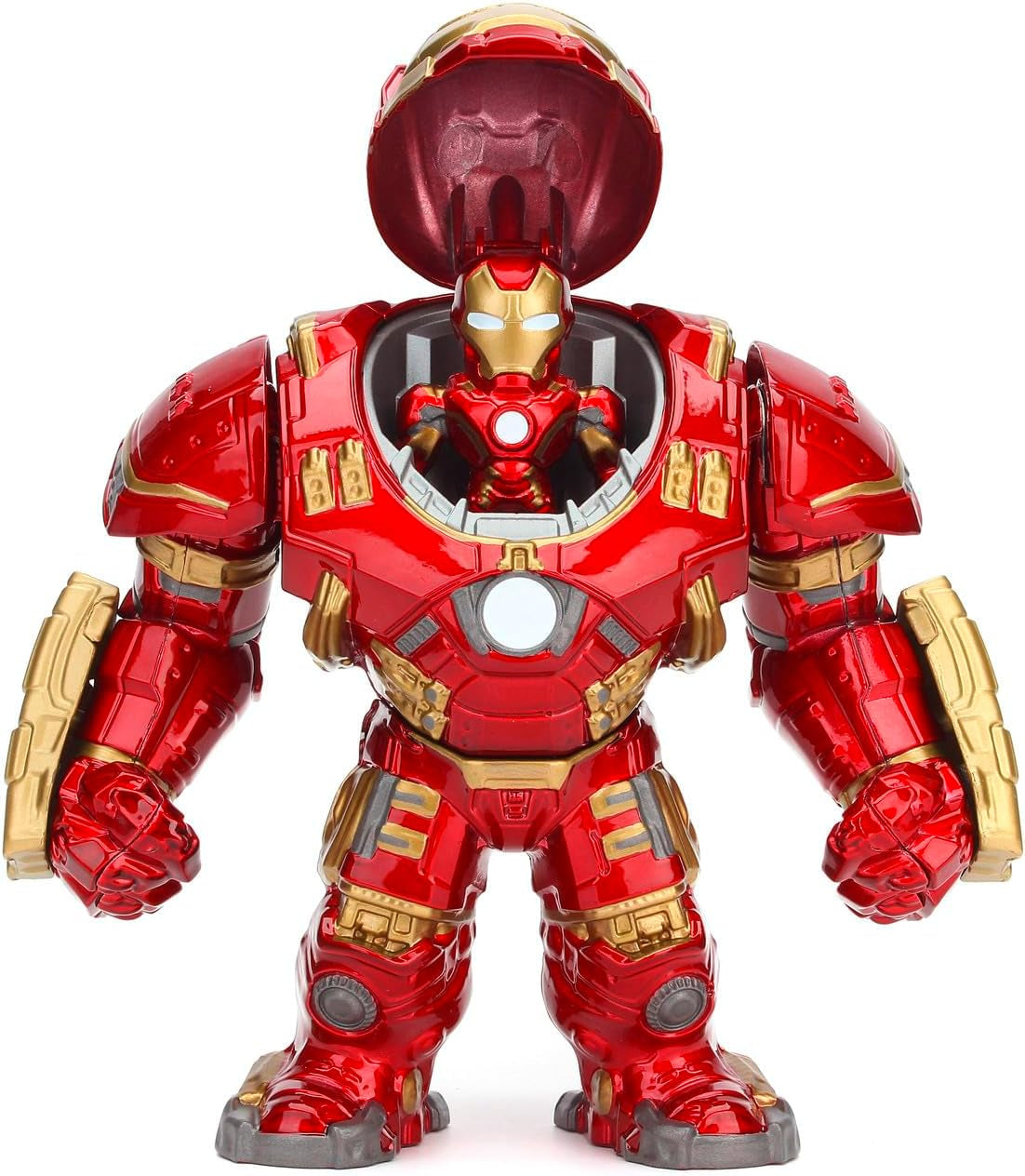 Jada Toys Marvel Figuur Hulkbuster & Ironman, Open en Gesloten Helm, Verzamelfiguren, Set, Gegoten, Rood, Grootte: 6 inch Hulkbuster & 2 inch Ironman Actiefiguren Naty Shop