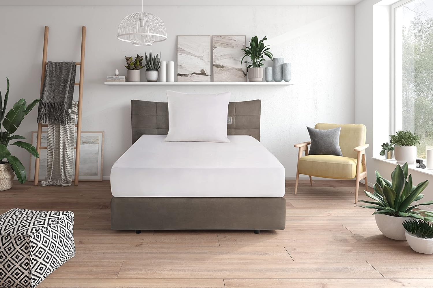 Traumnacht comfort donzen kussen met hoogwaardige donsvulling en pluisbestendige hoes van 100% katoen, Oeko-Tex gecertificeerd, 80 X 80 cm, geproduceerd volgens de Duitse kwaliteitsnorm Naty Shop standaardkussens