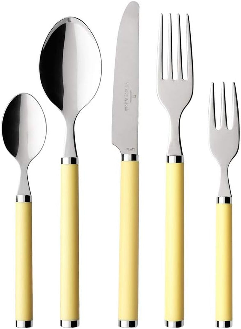 Villeroy And Boch - Play, Sunny Day bestekset, 30-delig, voor 6 personen, roestvrijstalen/kunststof handgrepen in geel Keuken Naty Shop