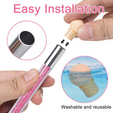 2 Stück Nail Art Rendering-Werkzeuge Doppelter Kopf, Sponge Brush Applicator Inkl 8 Ersatzköpfe, Nail Art Schwamm en Tupfpinsel (Weiß, Rosa)