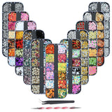 8 Boxen Nail Art Strass Kit - Nail Art Gemischt Strass Set, Nagel Kunst Strasssteine ​​Gems Perlen Edelsteine ​​Bunt Pferdeaugen Strass voor Nageldesign Zubehör Met 1 Pinzetten en 1 Strass Picker voor DIY