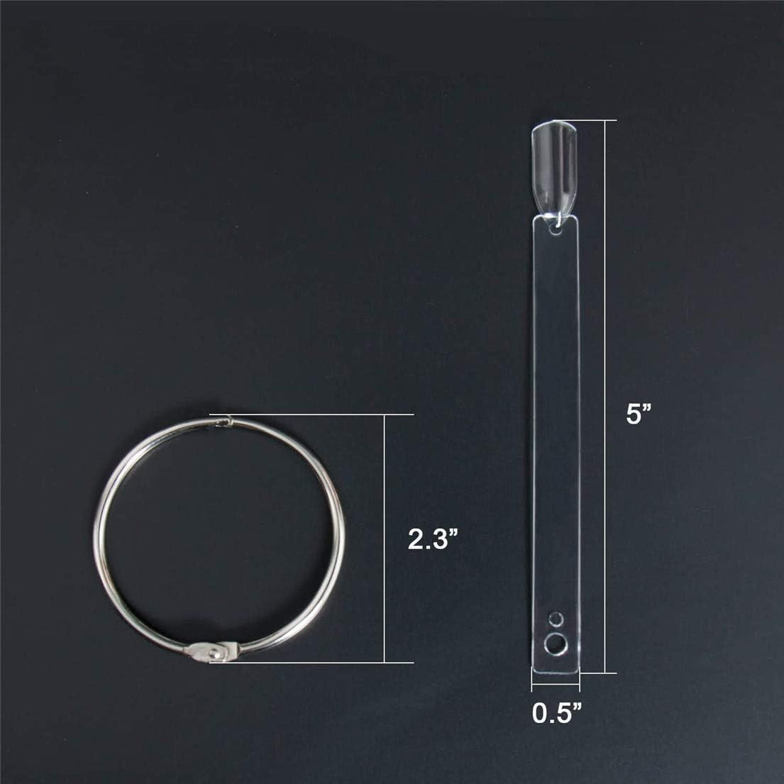 50st Nail Art Tip Ringen, Kleur Heldere Platen, Nagellak Display Ring Sticks, Nagelsalon Praktijk, Nagel Tip Display voor DIY Nail Art Display en Oefening