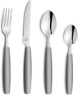 Beckmann & Rommerskirchen 2515 VALOA Besteckset 4 Persoons | 16-Teilig | Olie | Spülmaschinenfest | Hochglanzpoliert | Essbesteck: 4X Messer, Gabel, Esslöffel, Kaffeelöffel Keuken Naty Shop Grau