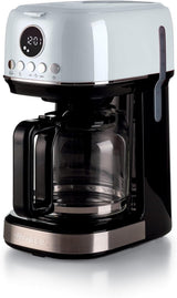 Ariete Moderna 1396 filter-espressomachine voor het zetten van Amerikaanse koffie tot 15 kopjes glazen karaf verwarmingsplaat LCD-display afneembare en wasbare filters wit