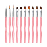 Nail Art Pinsel Set, 10-delige Nageldesign Malerei Pinsel, Professionelle Nail Art Design Pinsel, Nail Fine Liner Pinsel, Zwart