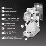 CASO EspressoGourmet Crema - Portafilter espressomachine met melkopschuimer, espresso, cappuccino, roestvrijstalen portafilter, ULKA 20 bar pomp, koffiezetapparaat, gemalen koffie, ESE capsules