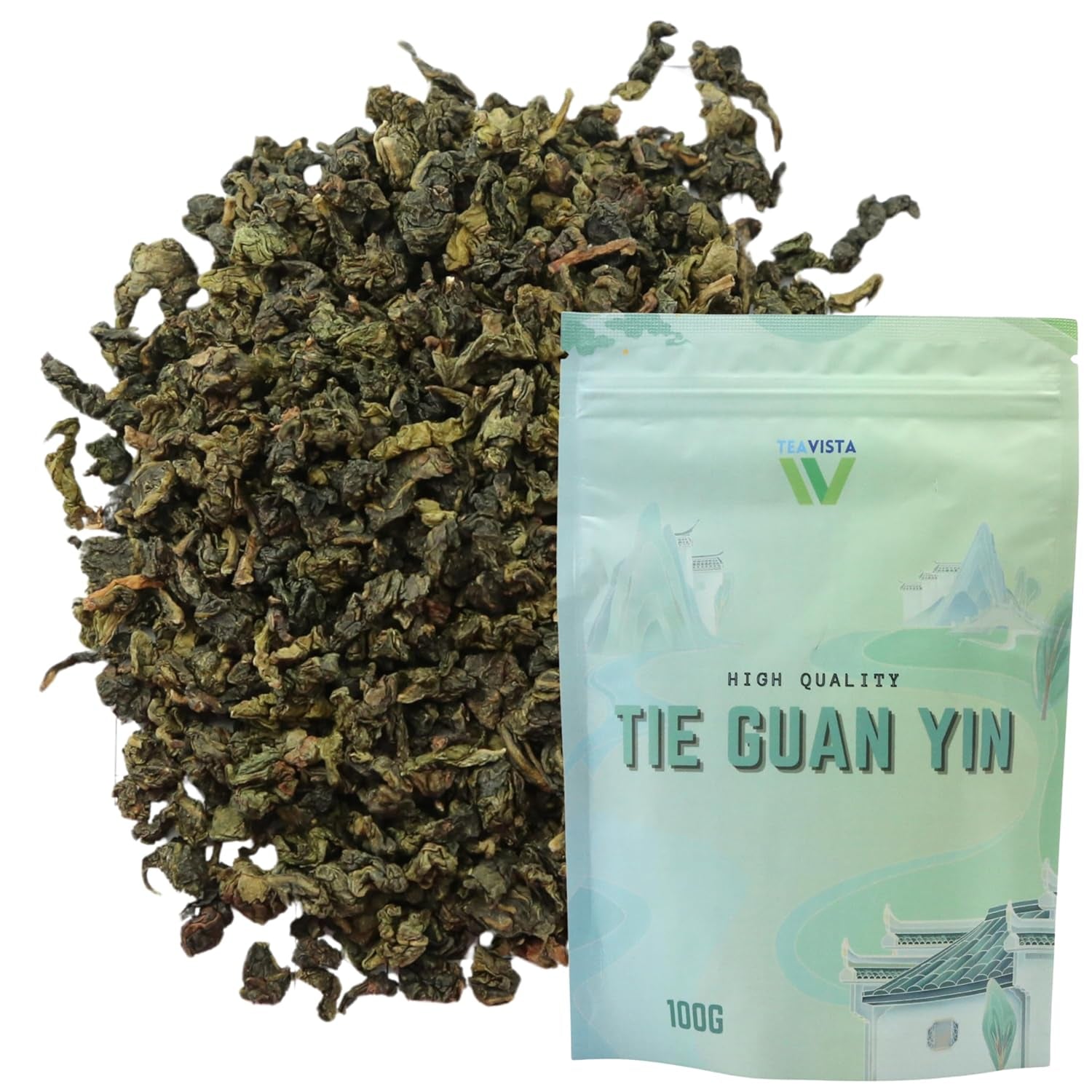 Tie Guan Yin Oolong Tea van Teavista - Premium Chinese Oolong Thee (Tieguanyin), 100g | Het bevordert de spijsvertering en verhoogt de energie
