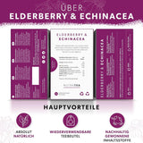Nutra Tea Vlierbessen & Echinacea, Immuniteit & Verkoudheid Thee, Immuun Ondersteunende Thee, Koude Strijd, 20 Herbruikbare Theezakjes, Natuurlijke Kruidenthee