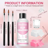 Polygel Straightening Solution, Polygel Slip Solution nagelkit, Straightening Solution 75 ml, inclusief 5 nageltipclips, 3 nagelborstels, 1 kristallen beker, 100 reinigingsvellen