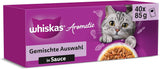 WHISKAS Aromatisch natvoer voor katten in saus 40 x 85 g Selectie van vis