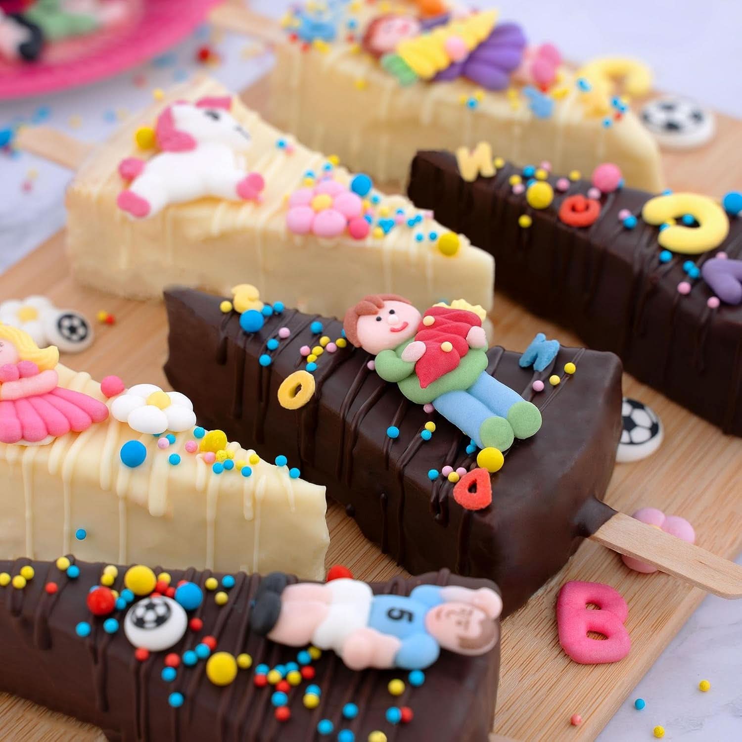 Günthart, 8 suikerfiguurtjes voor het begin van school en brieven, 115 gram Sprinkles Naty Shop