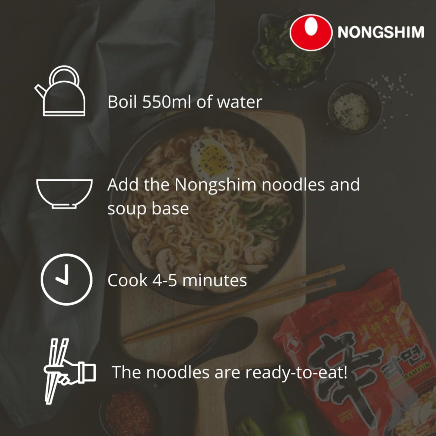 NONGSHIM - Instant Kimchi-noedelsoep - (1 x 120 g)