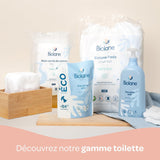 BIOLANE 12 Maxi Squares Wet Pads - Baby's - 100% Biologisch - 720 Katoen - voor de gevoelige huid - Verschoon- en Toiletartikelen - vanaf de geboorte - gemaakt in Frankrijk