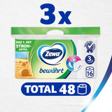 Zewa Proven - 48 rollen - Het eerste toiletpapier met stro-inhoud - 3 lagen