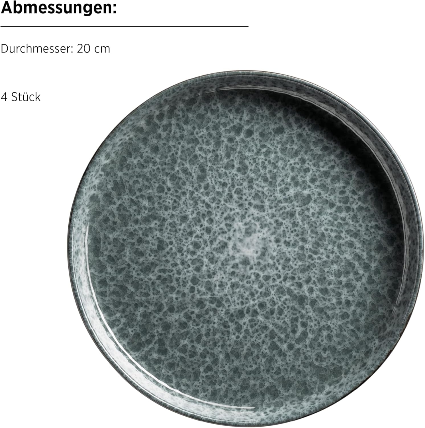 MÄSER 934110 Filippa serie, Keramisch servies voor 4 personen, Modern gecombineerd servies met 16-delig; Borden, schalen en kopjes met reactief glazuur in groen en zwart, Steengoed, Groen