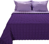 PETTI Artigiani Italiani - Eenpersoonsbedovertrek, dubbelzijdige sprei, verensprei, nachtblauw, wit, 100% Made in Italy