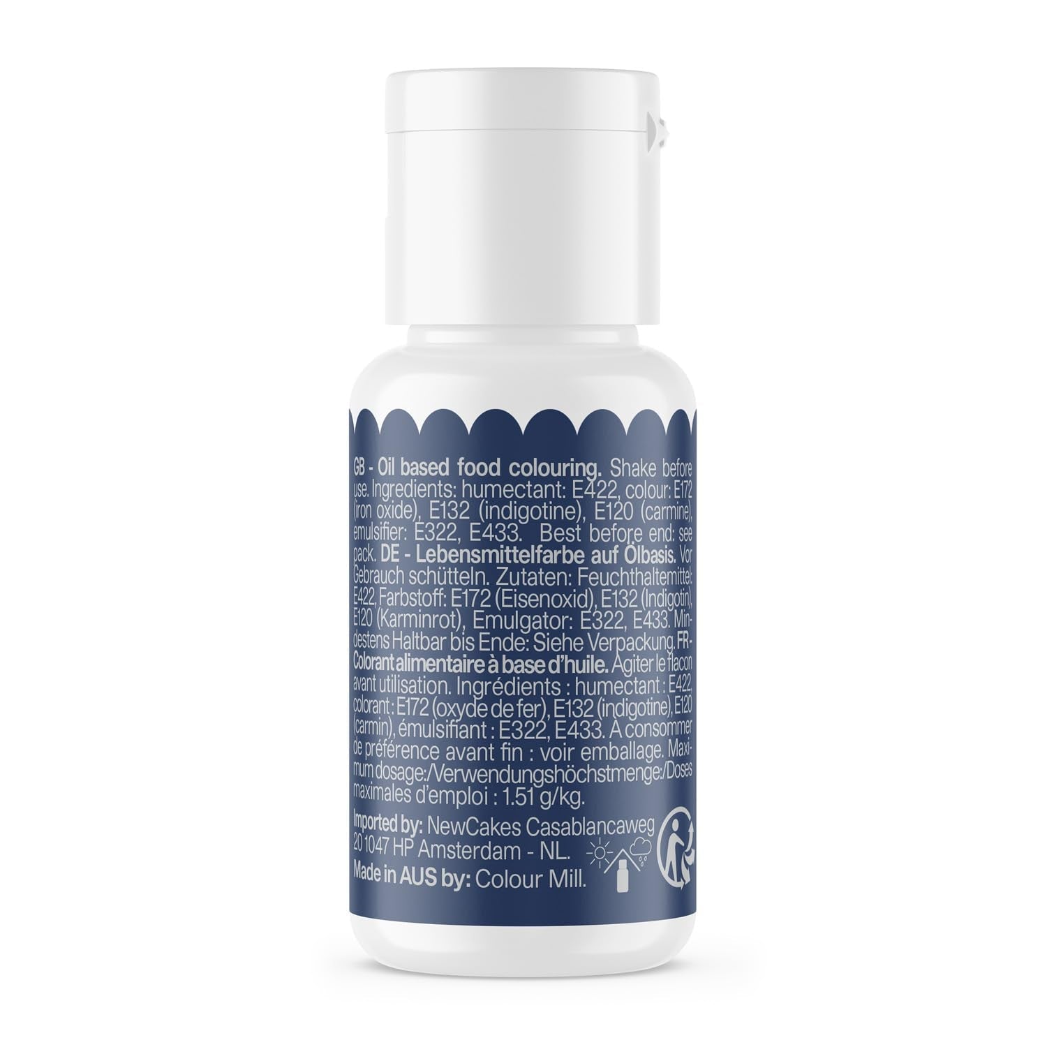 Kleurstof Color Mill Oil Blend Midnight Oil - Kleurstof voor chocolade, fondant, muffins, cakes, bakken, bitterkoekjes - Kleurstof voor het decoreren van taarten - 100 ml