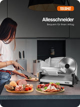 YASHE SL-518, broodsnijmachine, 2 afneembare messen, verstelbare dikte 0 - 15 mm Raspen en Snijmachines Naty Shop