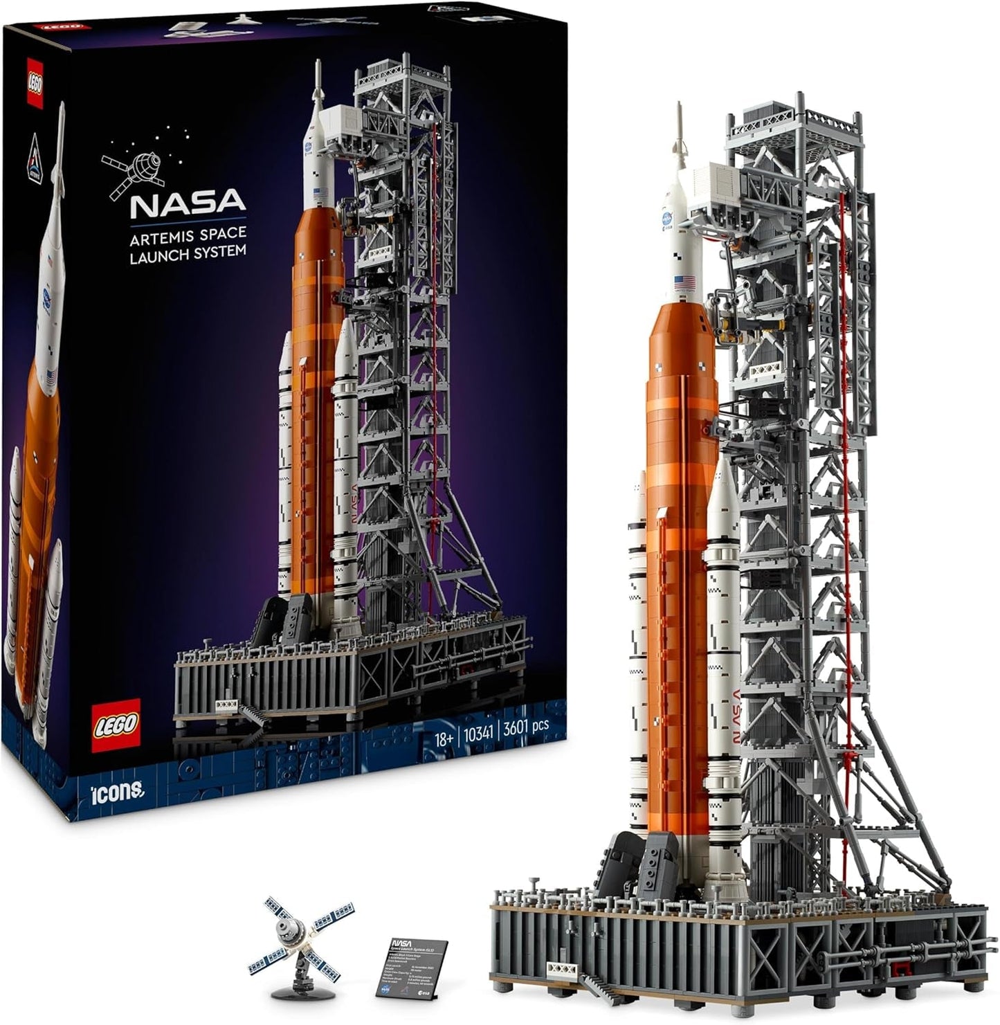 LEGO Icons NASA Artemis lanceerplatform Cadeau Woonkamer- of kantoordecoratie Bouwset voor volwassenen met Orion Space Capsule en lanceerplatform Collector's Item 10341 Bouwsets Beschik over de LEGO-Store Standaardtitel