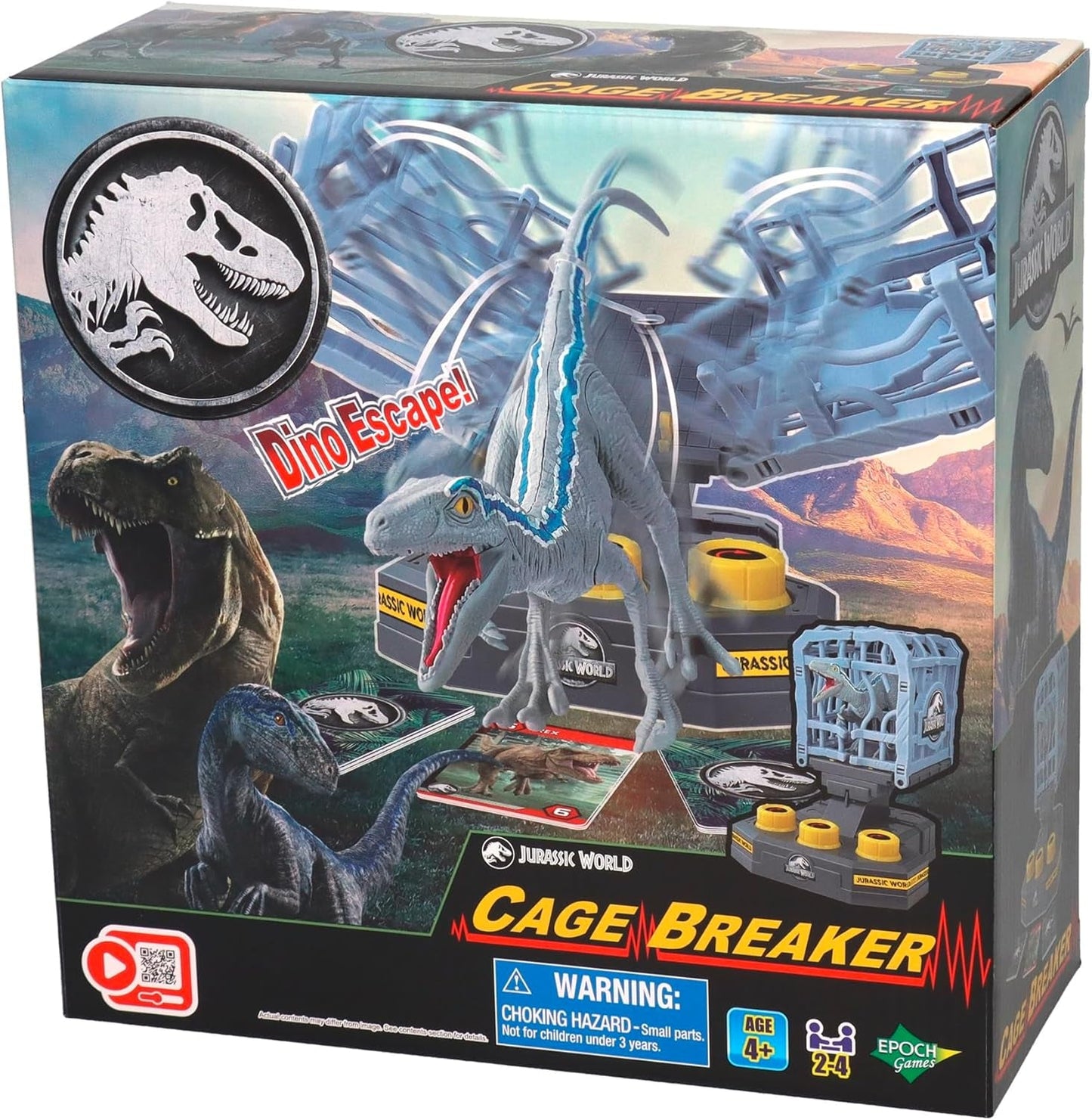 EPOCH Games, Jurassic World - Cage Breaker, 7523, dinosaurusspeelgoed, bordspel voor kinderen vanaf 4 jaar