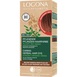 LOGONA Natural Cosmetics Kruiden voedende haarverf, biologische hennapoeder Veganistische haarverf voor intense kleur en glans, Kruidenhaarverf in koperblond (blond), 1 x 100 g Naty Shop Mahonie Rode haarverf 100 G (1 verpakking)