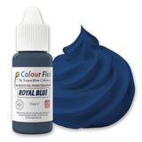 Sugarflair Colourflex op olie gebaseerde voedingskleurstof, koningsblauw, sterk geconcentreerde vloeibare voedingskleurstof, voedingskleurstof voor botercrème, chocolade, deeg, fondant, glazuur en meer - 15 ml