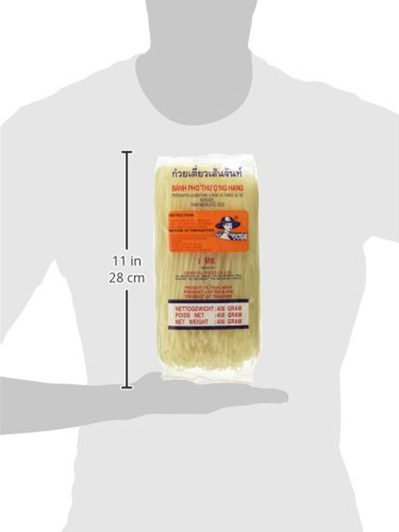 Rijstnoedels - Thaise, 3 mm brede rijstlintnoedels, gemaakt van rijstmeel - 17 x 400 g