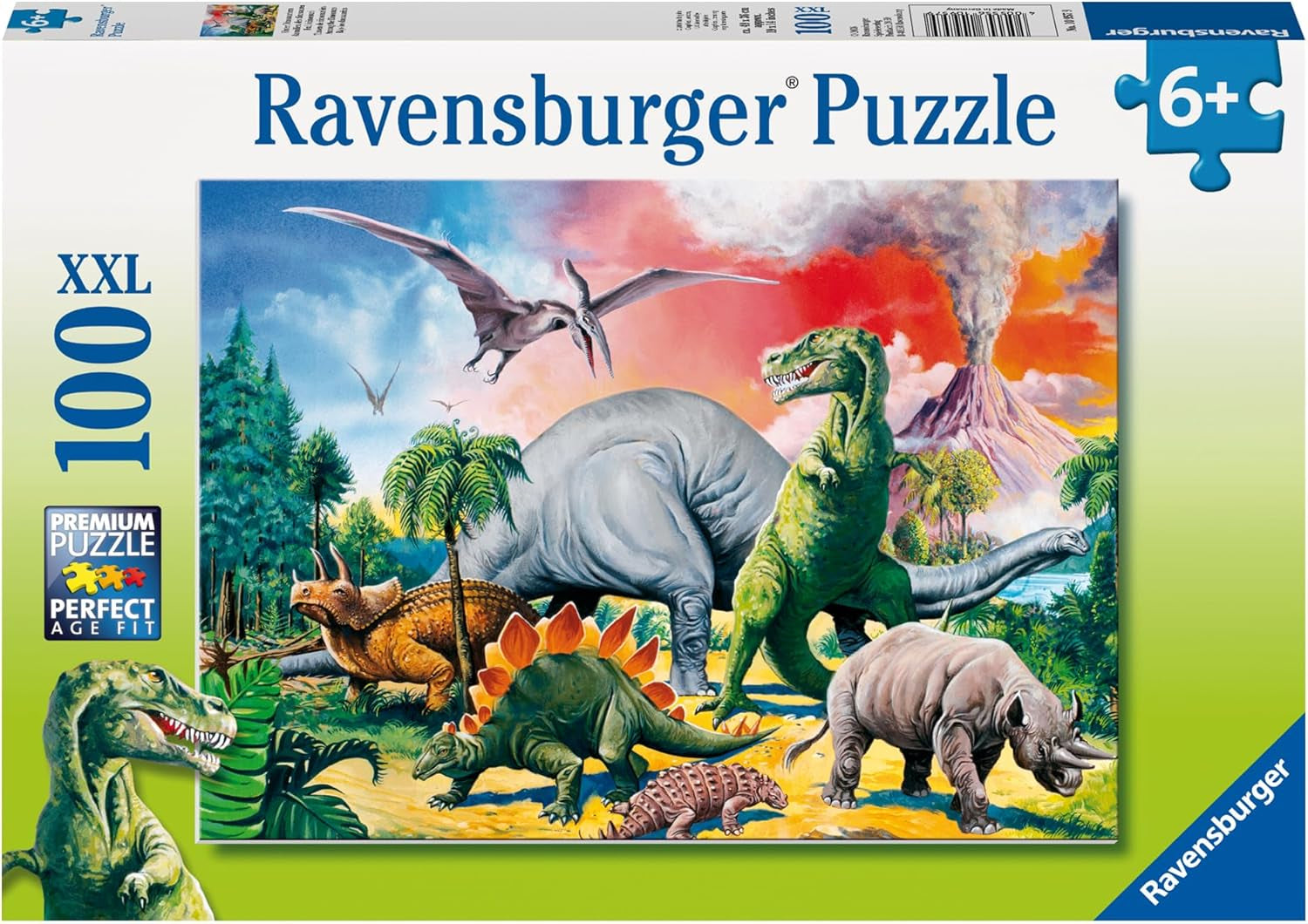 Ravensburger puzzel voor kinderen - 10957 Tussen de dinosaurussen - Dino puzzel voor kinderen vanaf 6 jaar, met 100 stukjes in XXL formaat Puzzel Naty Shop Single