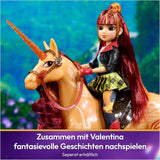 Unicorn Academy Cinder the Unicorn - 28 cm grote, originele Valentina eenhoorn uit de Netflix-serie, met echte manen en staart, afneembaar hoofdstel en zadel en borstel, voor kinderen vanaf 4 jaar
