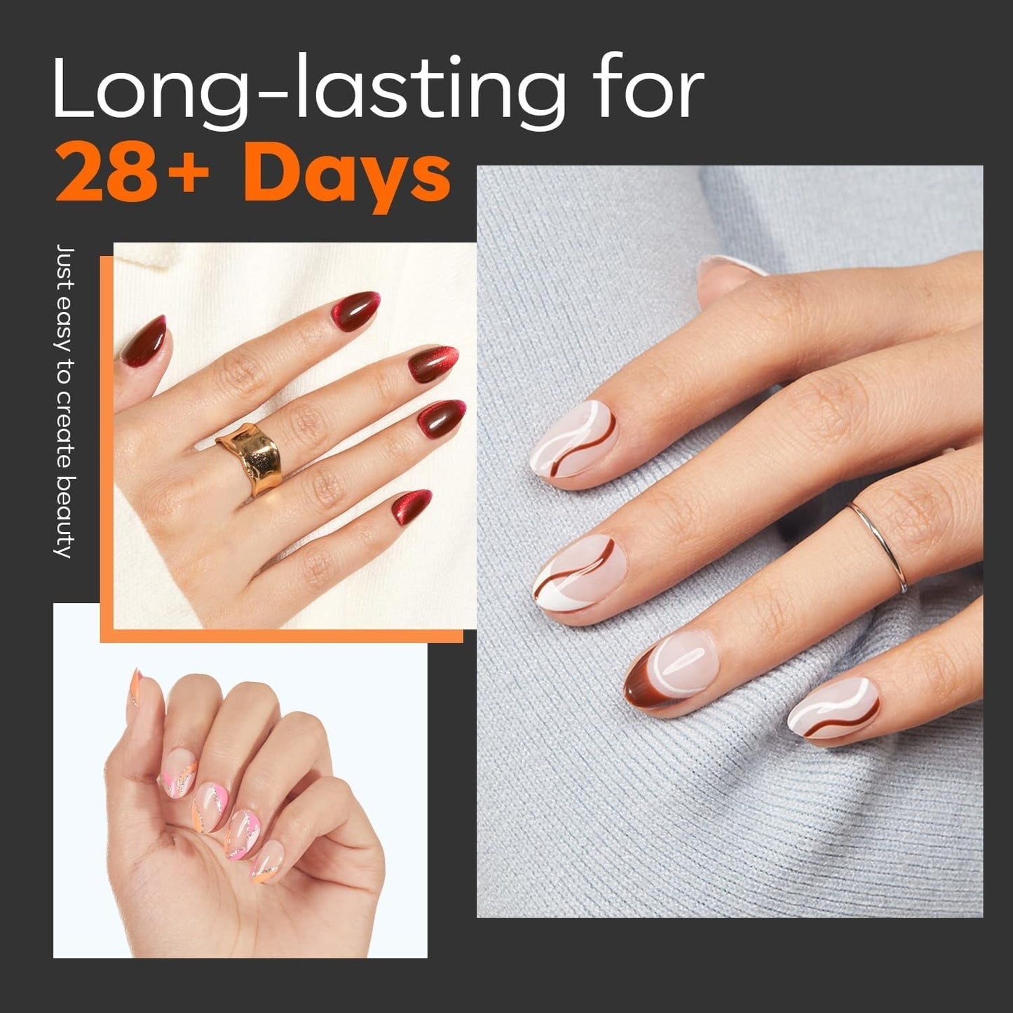 Modelones nageltips 216 stuks - volledige dekking nageltips set, zachte gel tips set, pre-polijsten PMMA hars nageltips, doe-het-zelf lijm op nail art kunstnagels, korte amandelen XS