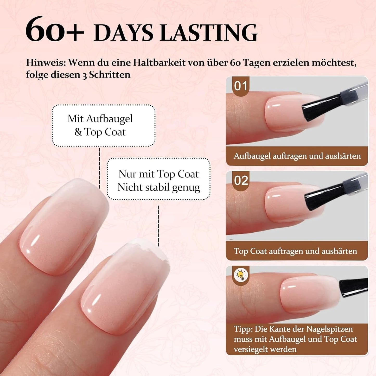 240 stuks gradiënt vierkante nagels set, naakt witte gradiënt kunstnagels voor oliepenlijm, medium ombre natuurlijke nepnagels voor vrouwen DIY (naakt vierkant)