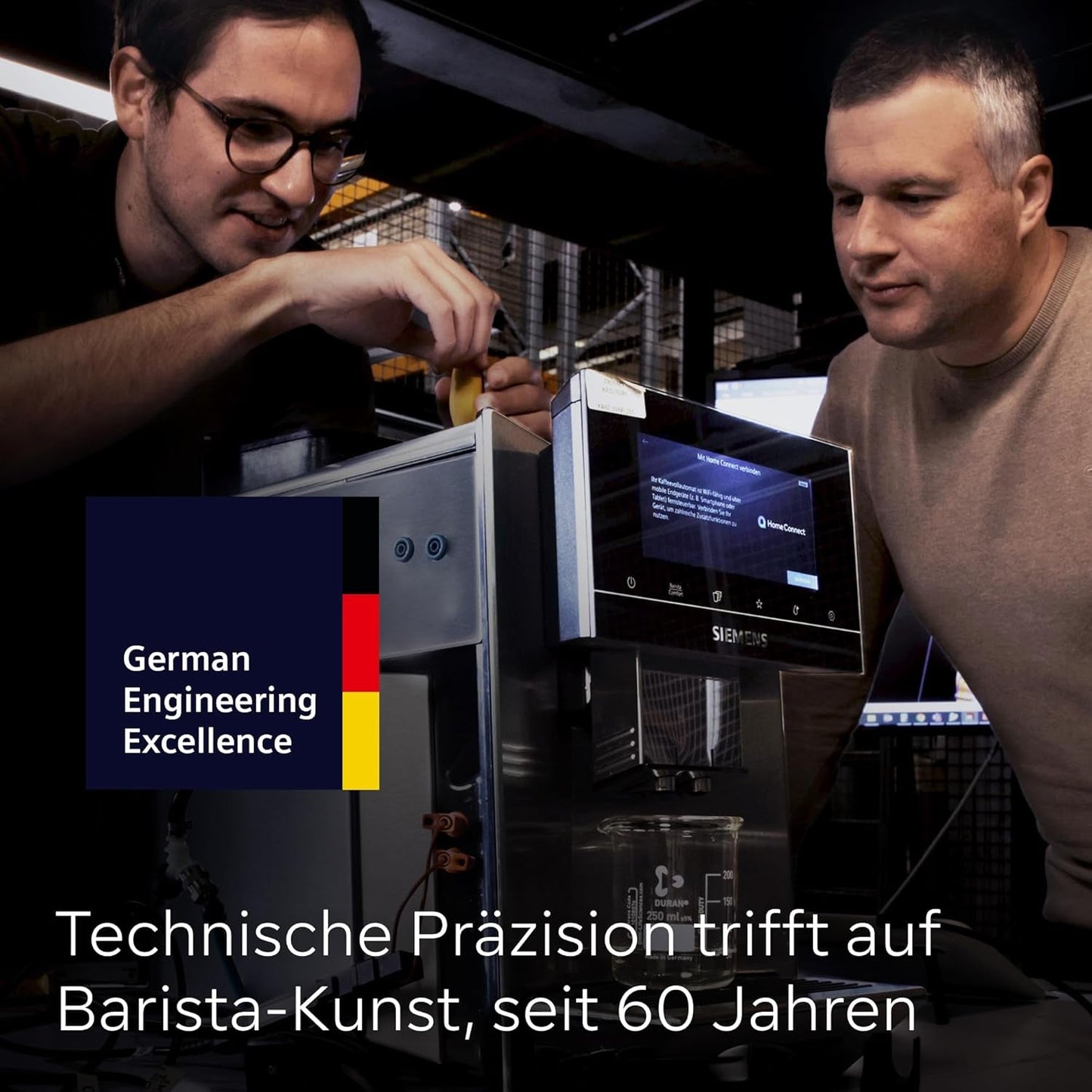 Siemens EQ900 TQ903D03 Automatische espressomachine, app-bediening, intuïtief touchscreen, barista-modus, AromaBoost, ruisonderdrukking, premium molen, automatische stoomreiniging, 1500 W, roestvrij staal