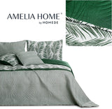 Ameliahome Sprei Sprei 170X210 Cm Dubbelzijdig Onderhoudsvriendelijk Sprei Plantpatroon Groen Wit Tropisch Bonaire Bedden en Dekens Besuche den AmeliaHome-Store