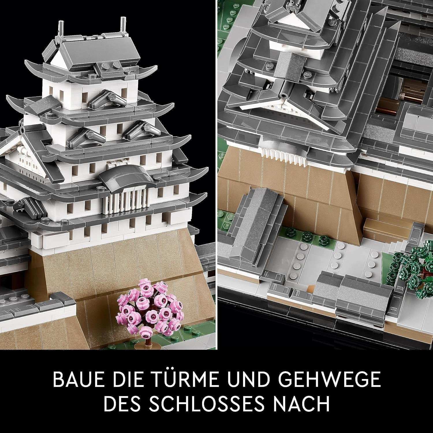 LEGO Architecture Kasteel van Himeji, modelbouwset voor volwassenen, Landmark-collectie, waaierset voor creatief tuinieren en Japanse cultuur met kersenbloesemboom, cadeau voor hem en haar 21060 bouwsets Besuche in LEGO-Store
