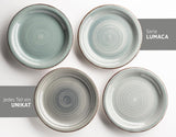 MÄSER Serviesset voor 6 personen, moderne vintage look, 12-delig tafelservies, handgeschilderd, blauw, tegel, rookblauw (Bel Tempo II)