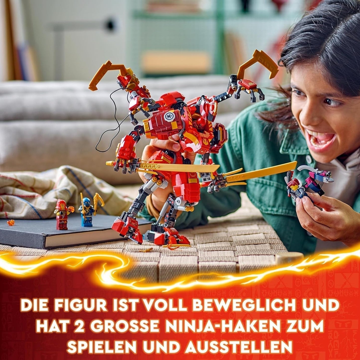 LEGO NINJAGO Kai's Ninja-klimmechaset, ninjaspeelgoed met bouwbare actiefiguur en 4 minifiguren, avonturenset voor kinderen, verjaardagscadeau voor 9-jarige jongens en meisjes 71812 Bouwsets Beuche in LEGO-Store