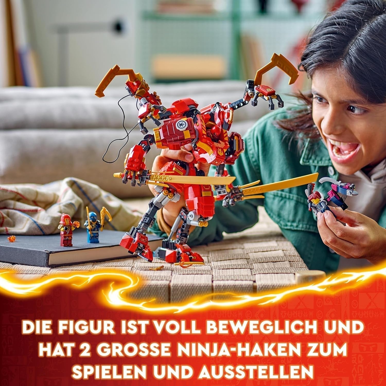 LEGO NINJAGO Kai's Ninja-klimmechaset, ninjaspeelgoed met bouwbare actiefiguur en 4 minifiguren, avonturenset voor kinderen, verjaardagscadeau voor 9-jarige jongens en meisjes 71812 Bouwsets Beuche in LEGO-Store