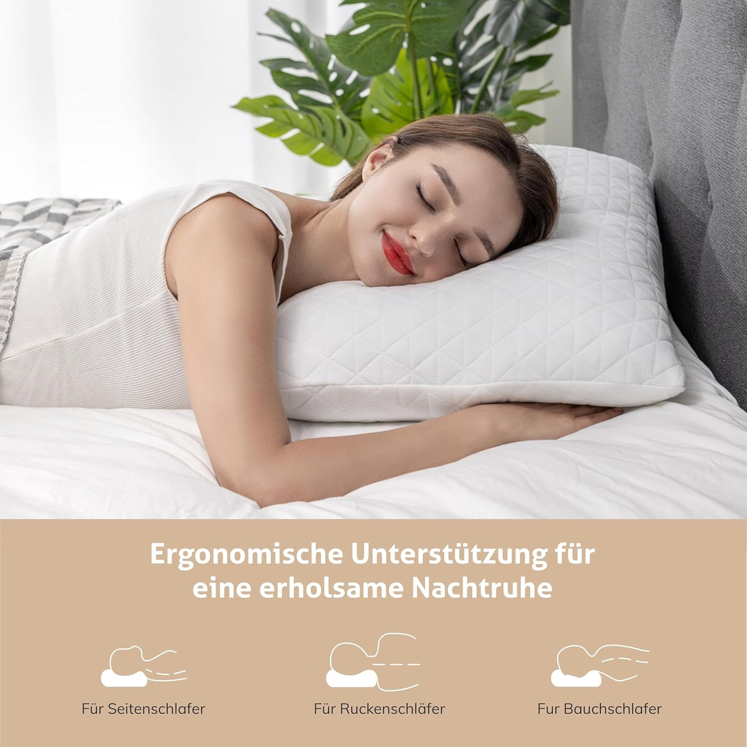 EGO HOME traagschuim kussen 40x80 cm met versnipperd traagschuim - Ademend, ergonomisch neksteunkussen voor zij-, rug- of buikslapers - Oeko-Tex gecertificeerd - Wasbare hoes