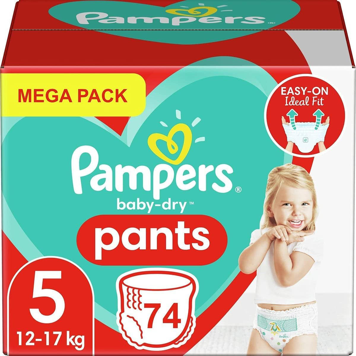 Pampers (oude versie), slipje, maat 4, 9 kg-15 kg, pakket van drie (1 x 88 luiers)