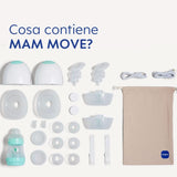 MAM Move Dubbele borstkolf, draagbaar, 3 werkingsmodi en 5 intensiteitsniveaus Accessoires Voeding en borstvoeding Bebe Naty Shop