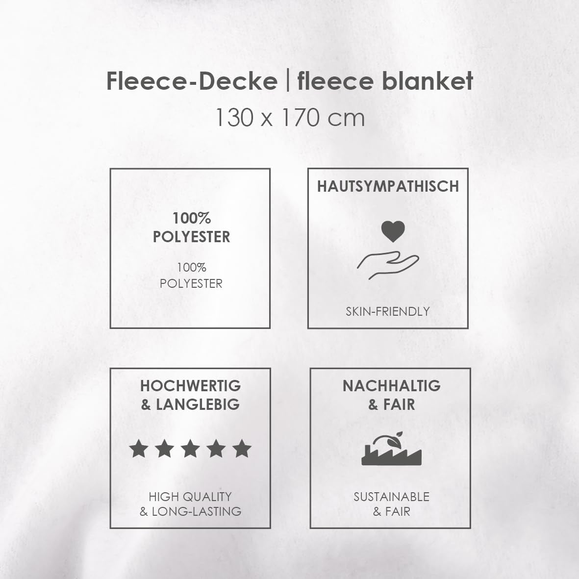 Herding Wednesday fleecedeken, ca. 130X170 Cm, 100% polyester, zwart Bedden en dekens Besuche den Herding-Store