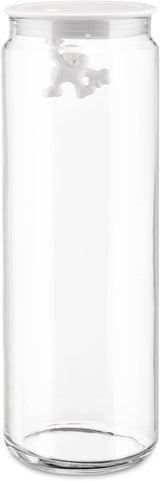 Alessi "Gianni" glazen keukenpot met verzegeld deksel, thermoplastische hars, zwart, 27,5 x 13,5 x 28 cm Voedselbewaardozen Naty Shop glas, wit 25 x 13,5 x 20 cm