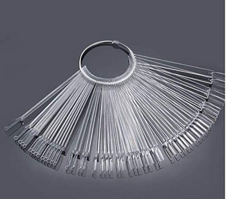 50st Nail Art Tip Ringen, Kleur Heldere Platen, Nagellak Display Ring Sticks, Nagelsalon Praktijk, Nagel Tip Display voor DIY Nail Art Display en Oefening