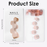 48 stuks korte lijm op nagels 2 stijlen korte vierkante Franse nagels met nagellijm en nagelvijl roze wit ombre nepnagels voor dames